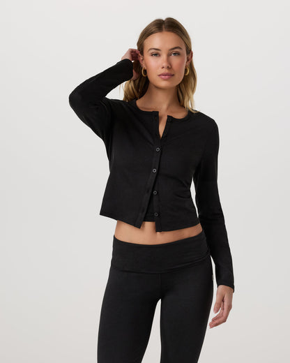 Halo Cardigan 2.0 Black Heather | Vuori shop - US 1908