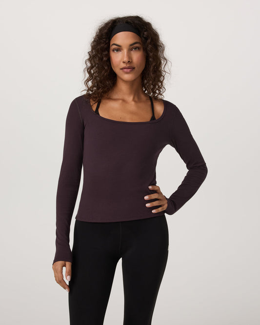 Long Sleeve Cove Ultra Scoop Women's Raisin Shirt | Vuori online - US 5011