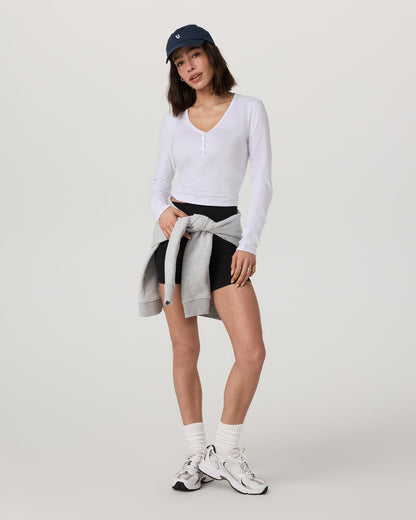Long Sleeve Tuvalu Henley Women's White Shirt | Vuori discount - US 7046