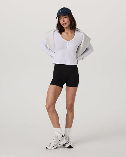 Long Sleeve Tuvalu Henley Women's White Shirt | Vuori discount - US 7046