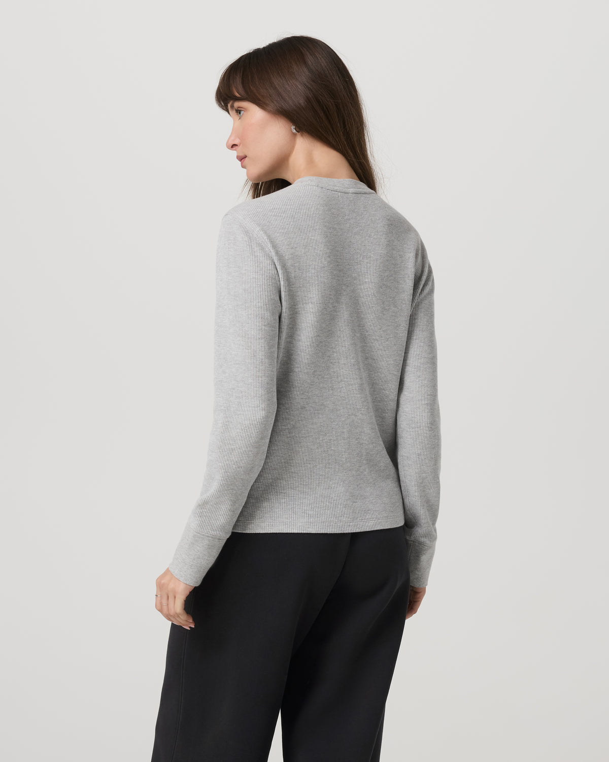 Long Sleeve Waffle Top Women's Light Heather Grey Tee | Vuori for sale - US 6286