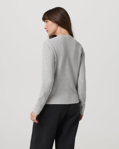Long Sleeve Waffle Top Women's Light Heather Grey Tee | Vuori for sale - US 6286