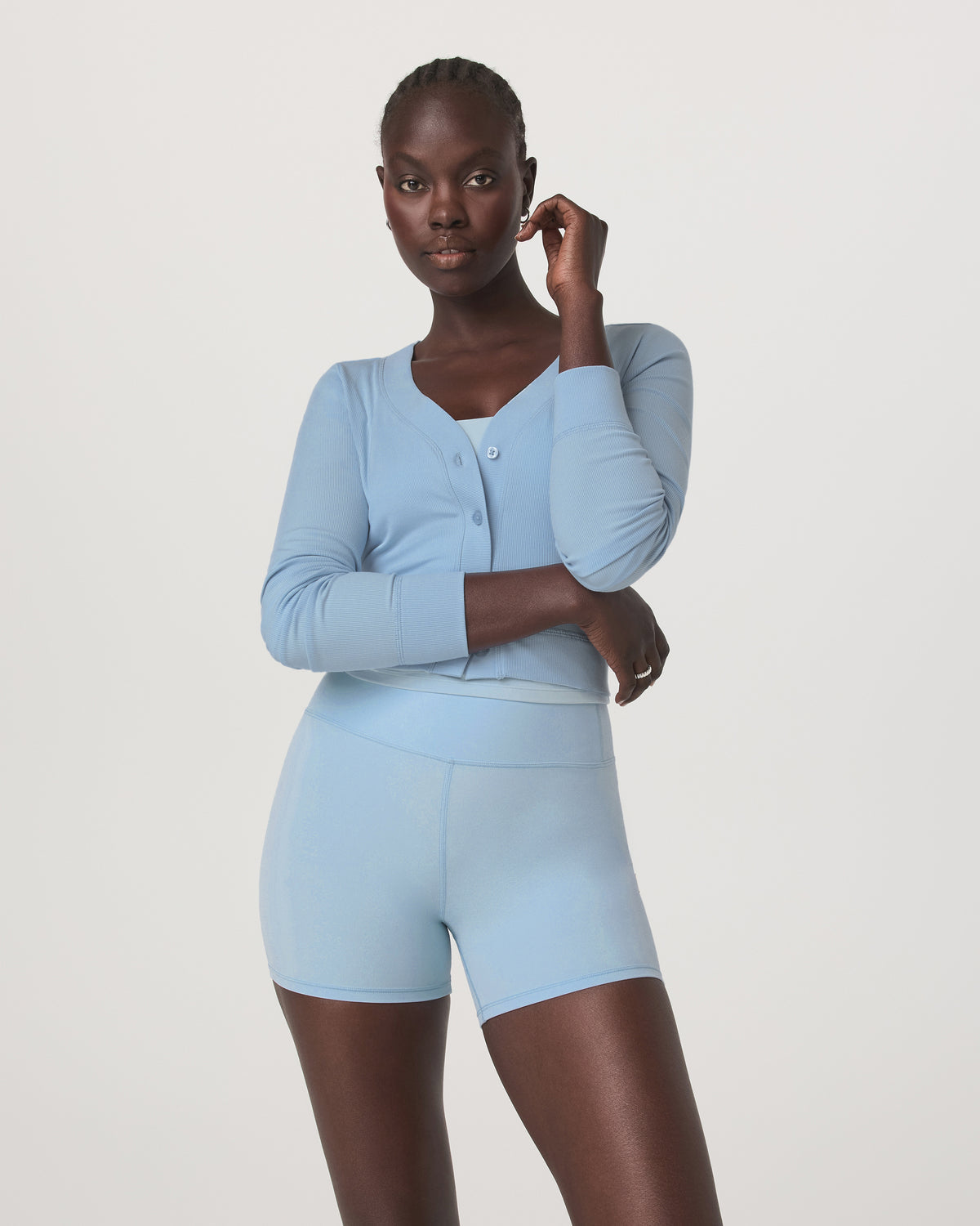 Long Sleeve Pose Mini Cardigan Women's Crystal Blue Top | Vuori online - US 7976