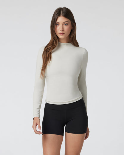 Vuori AllTheFeels Long Sleeve Mock Ecru | Vuori discount - US 9070
