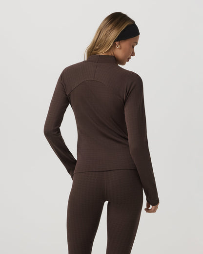 Long Sleeve Chilled Out Houndstooth Mock Java Houndstooth | Vuori shop - US 3001
