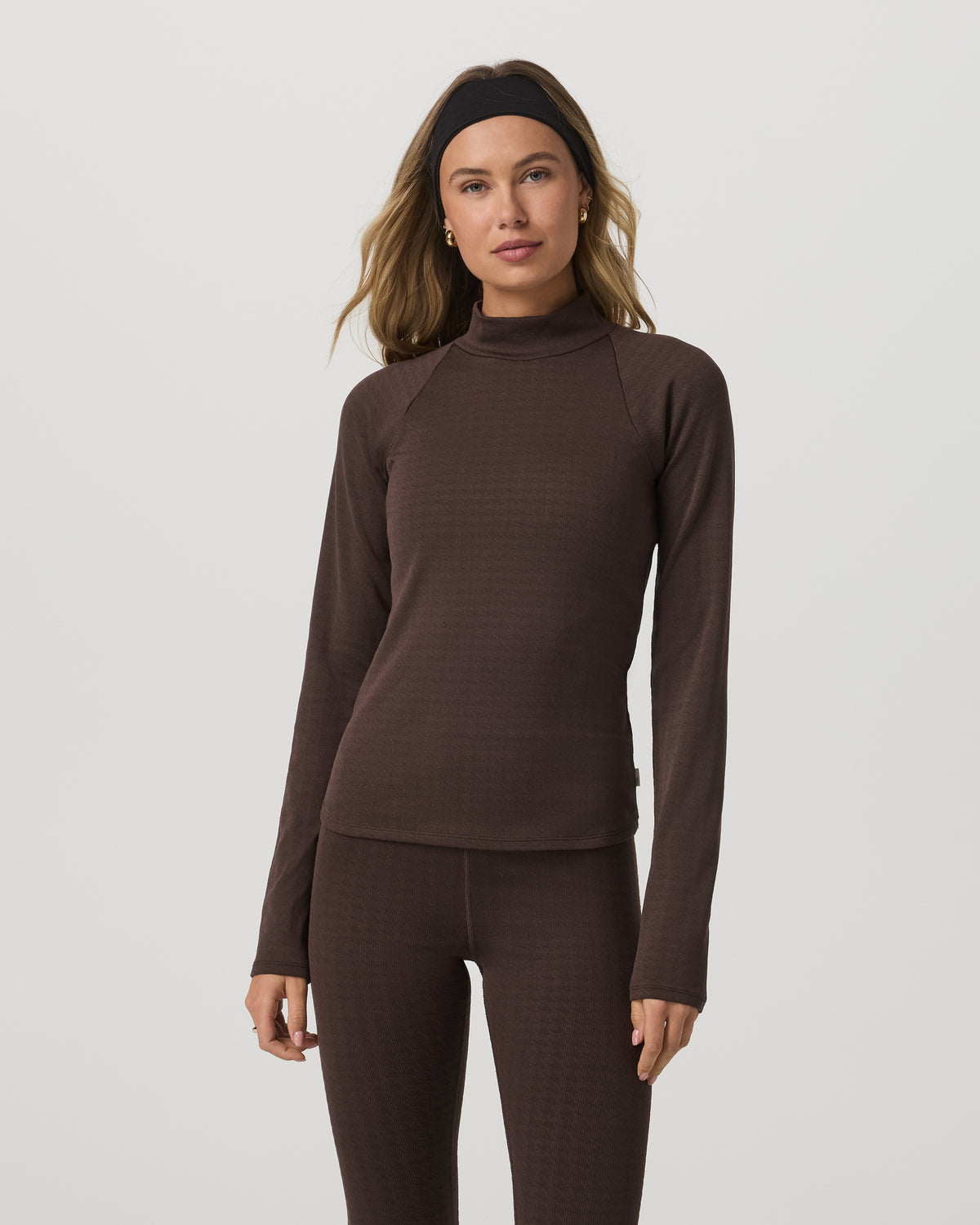 Long Sleeve Chilled Out Houndstooth Mock Java Houndstooth | Vuori shop - US 3001
