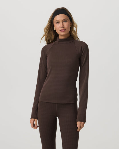 Long Sleeve Chilled Out Houndstooth Mock Java Houndstooth | Vuori shop - US 3001