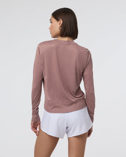 Daydream Crew Sedona Brown Heather Long Sleeve Top | Vuori sale - US 4940