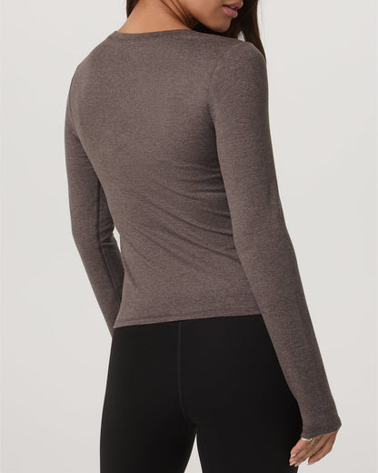 Women's Long Sleeve Halo Essential Scoop Chia Heather | Vuori onsale - US 5422
