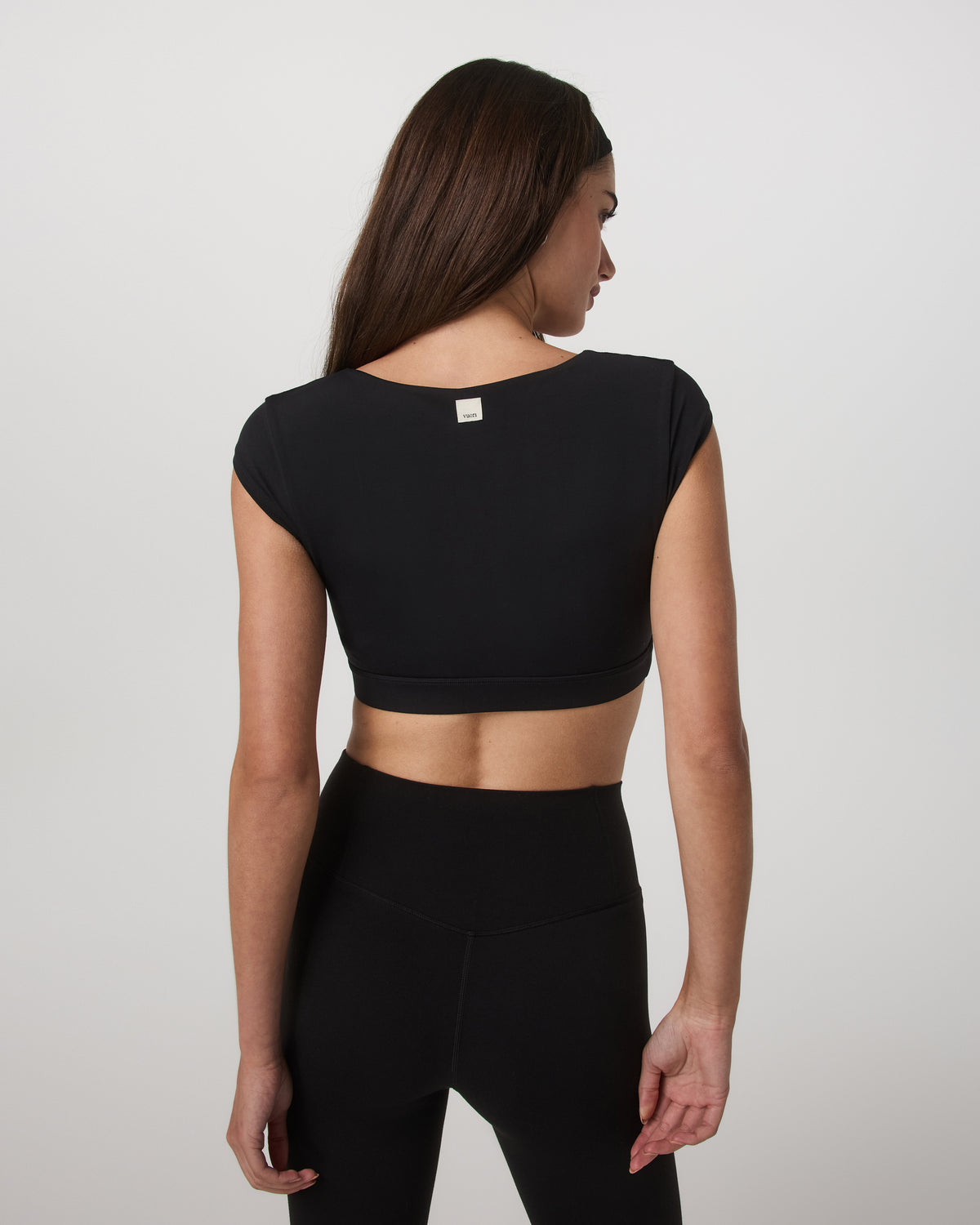 Vuori AllTheForm™ Short Sleeve Bra Women's Black Sports Bra | Vuori discount - US 6640