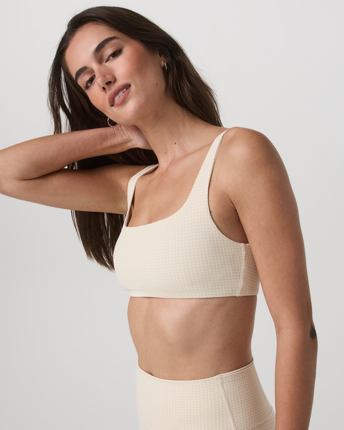 Micro Houndstooth Bra Women's Sports Bra in Natural | Vuori for sale - US 1082