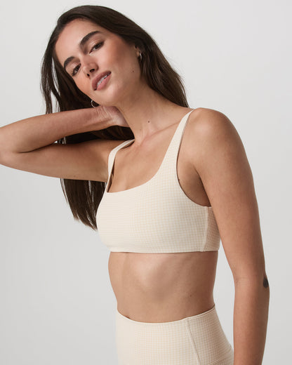 Micro Houndstooth Bra Women's Sports Bra in Natural | Vuori for sale - US 1082
