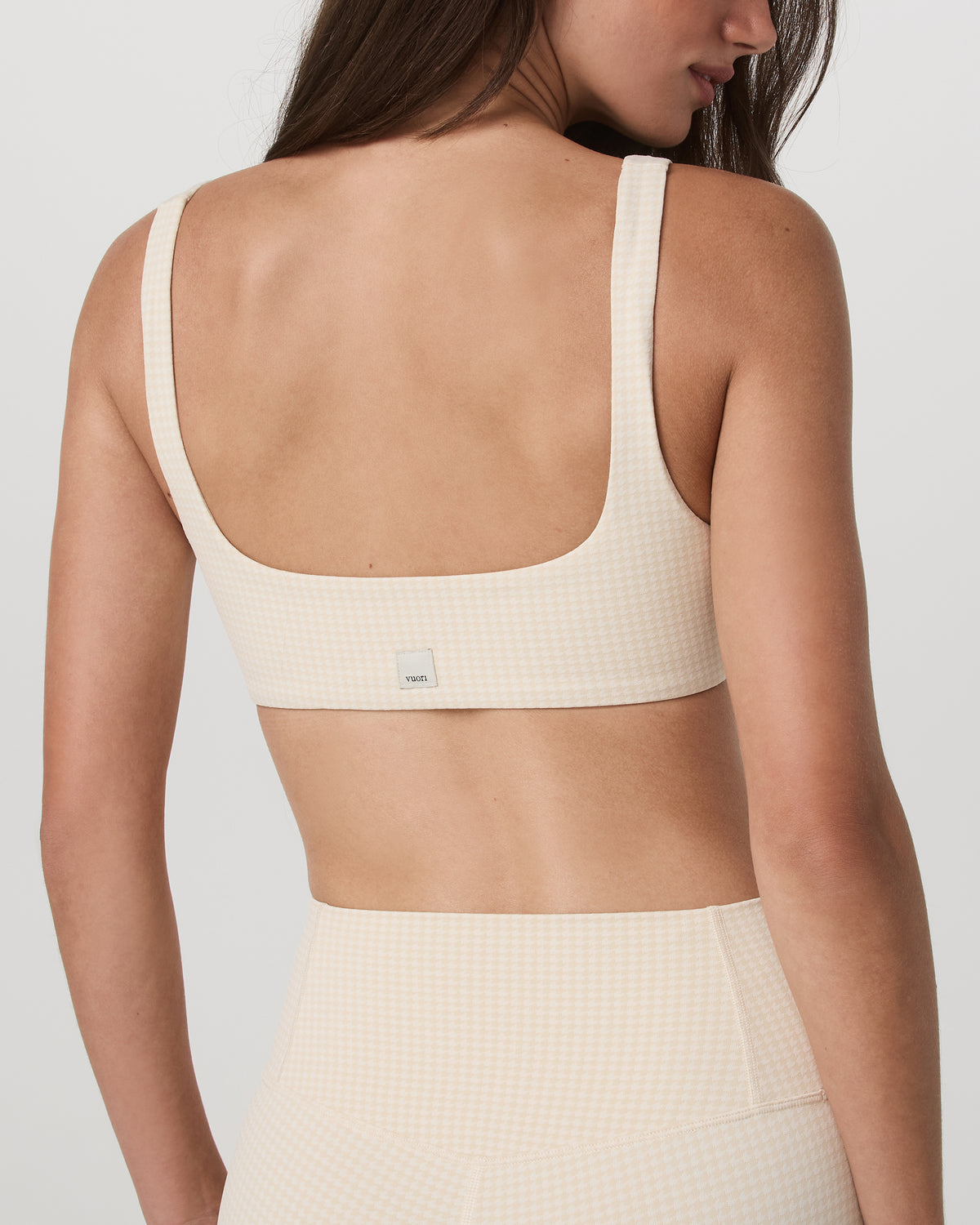 Micro Houndstooth Bra Women's Sports Bra in Natural | Vuori for sale - US 1082
