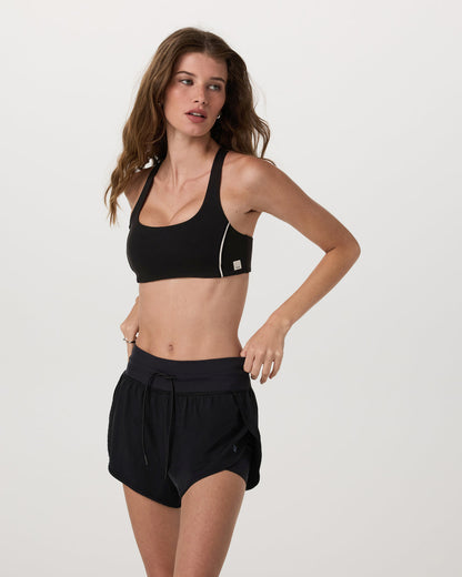 Daily Piped Bra Women's Black Sports Bra | Vuori outlet - US 8455