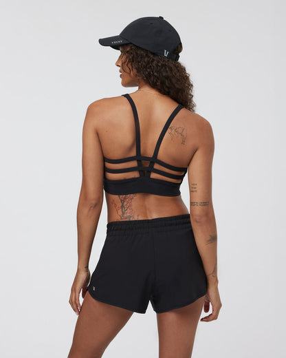 Yosemite Longline Bra Black Strappy Sports Bra | Vuori onsale - US 4630