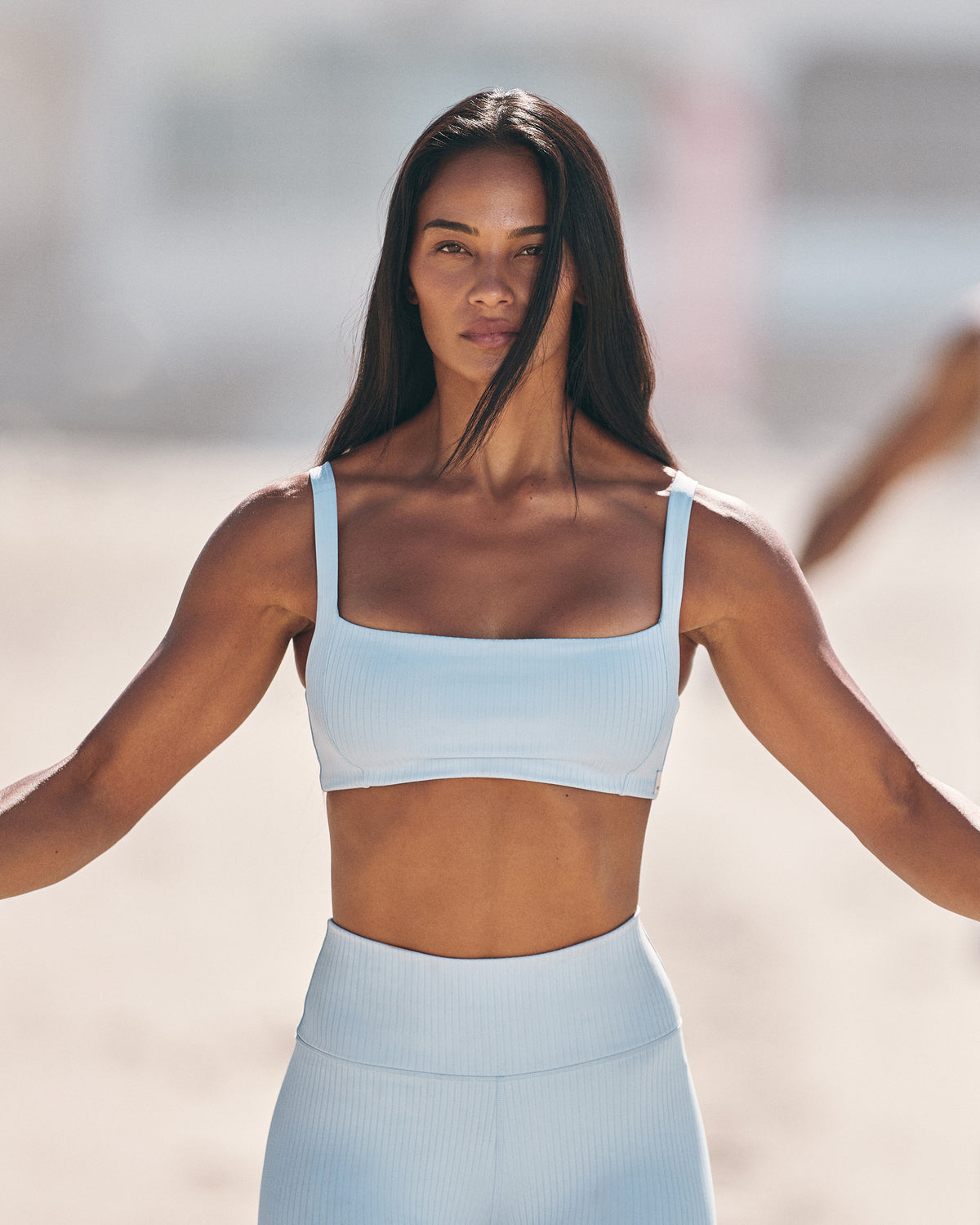 Inversion Rib Bra Women's Crystal Blue Ribbed Sports Bra | Vuori for sale - US 1790