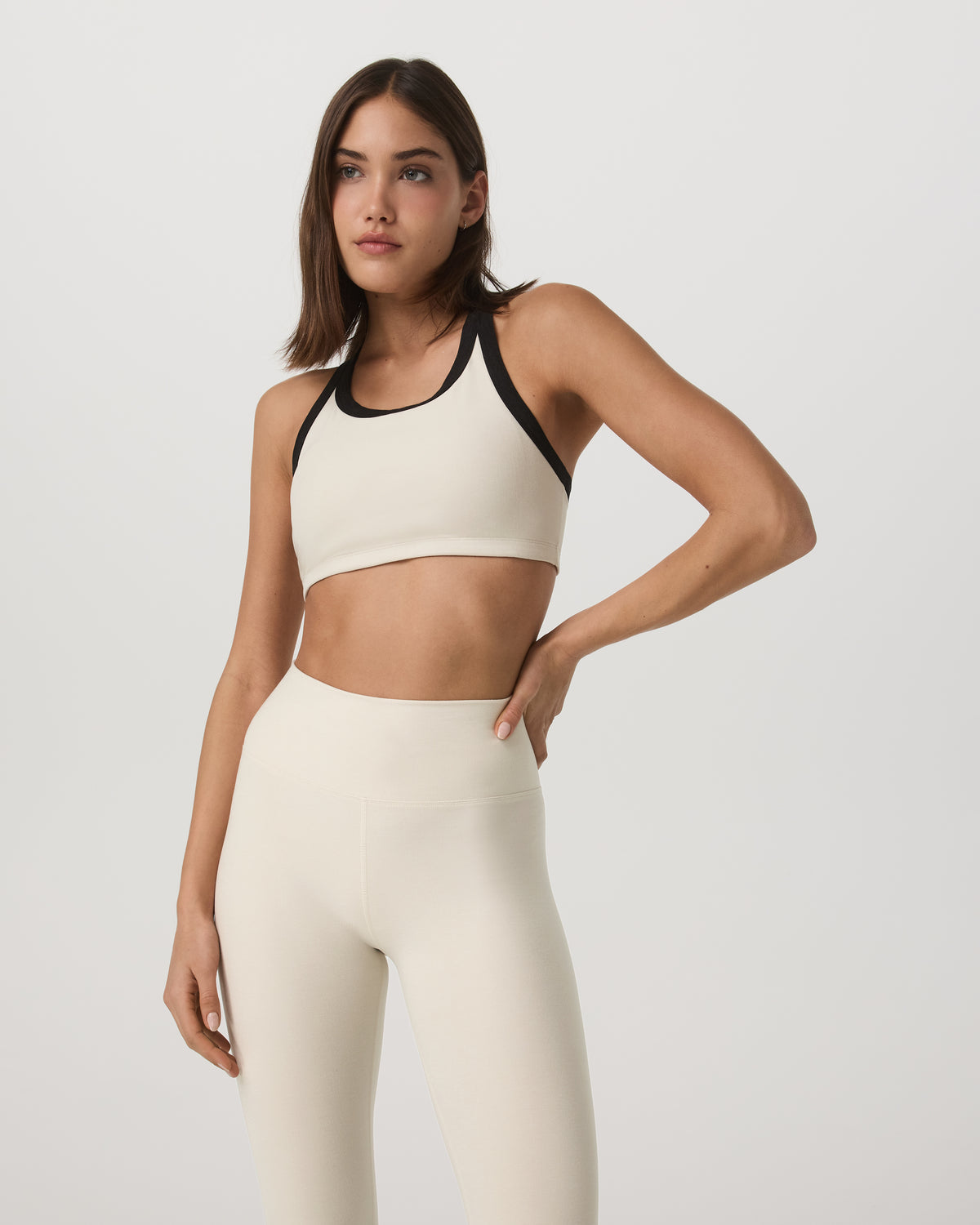 Elevation Racer Bra Women's Bone Heather Sports Bra | Vuori discount - US 5307