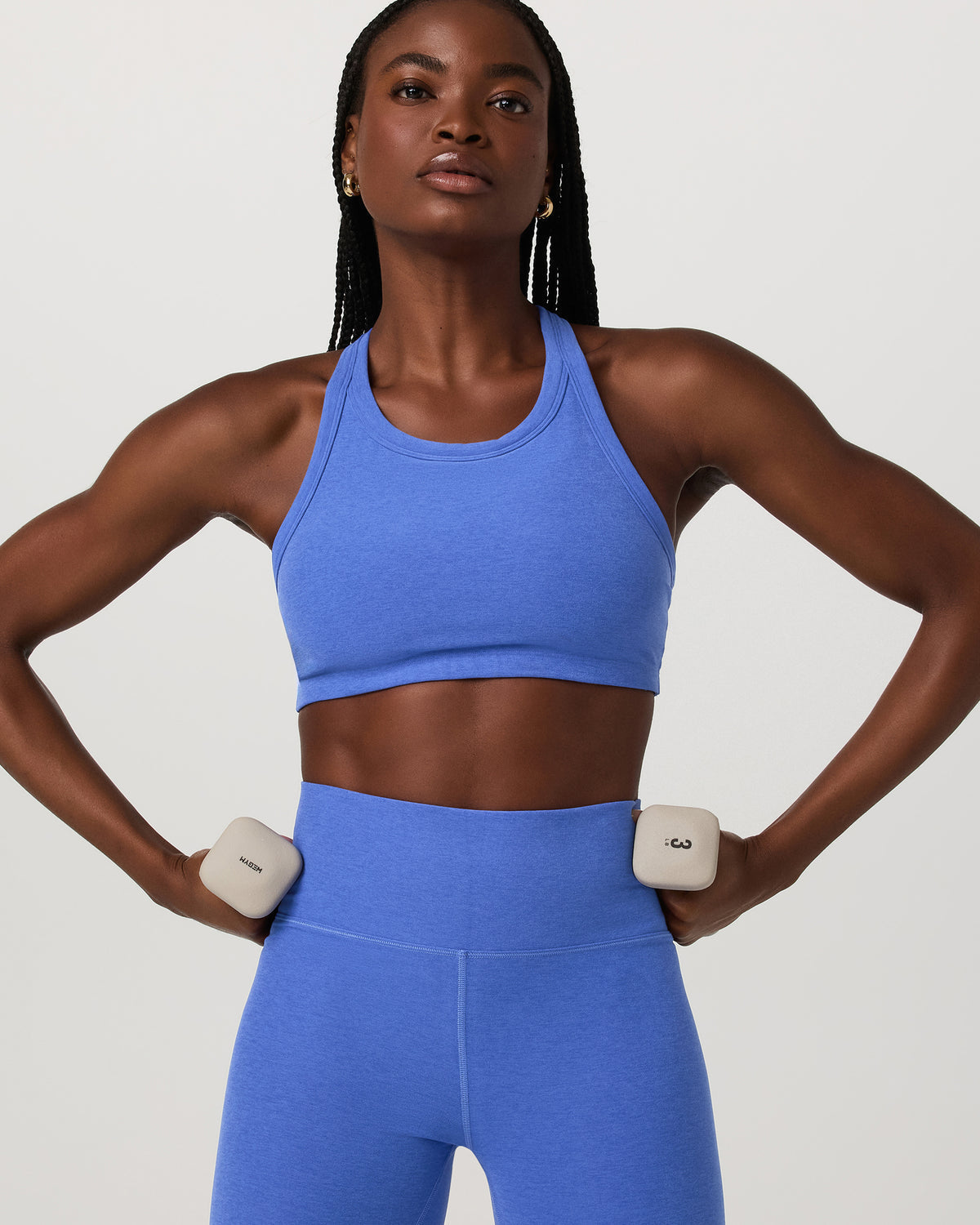 Elevation Racer Bra Women's Bright Iris Heather Sports Bra | Vuori shop - US 8565