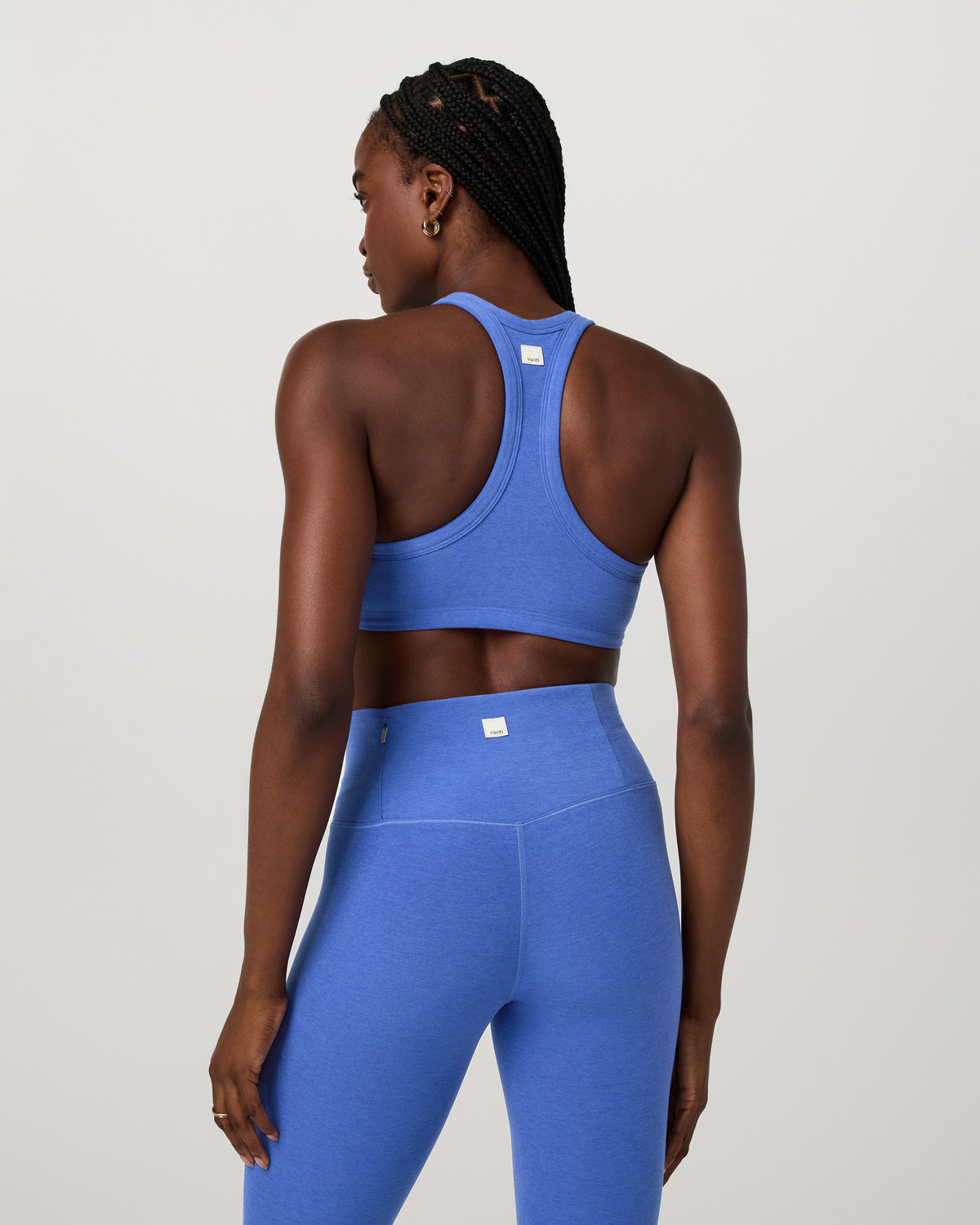 Elevation Racer Bra Women's Bright Iris Heather Sports Bra | Vuori shop - US 8565