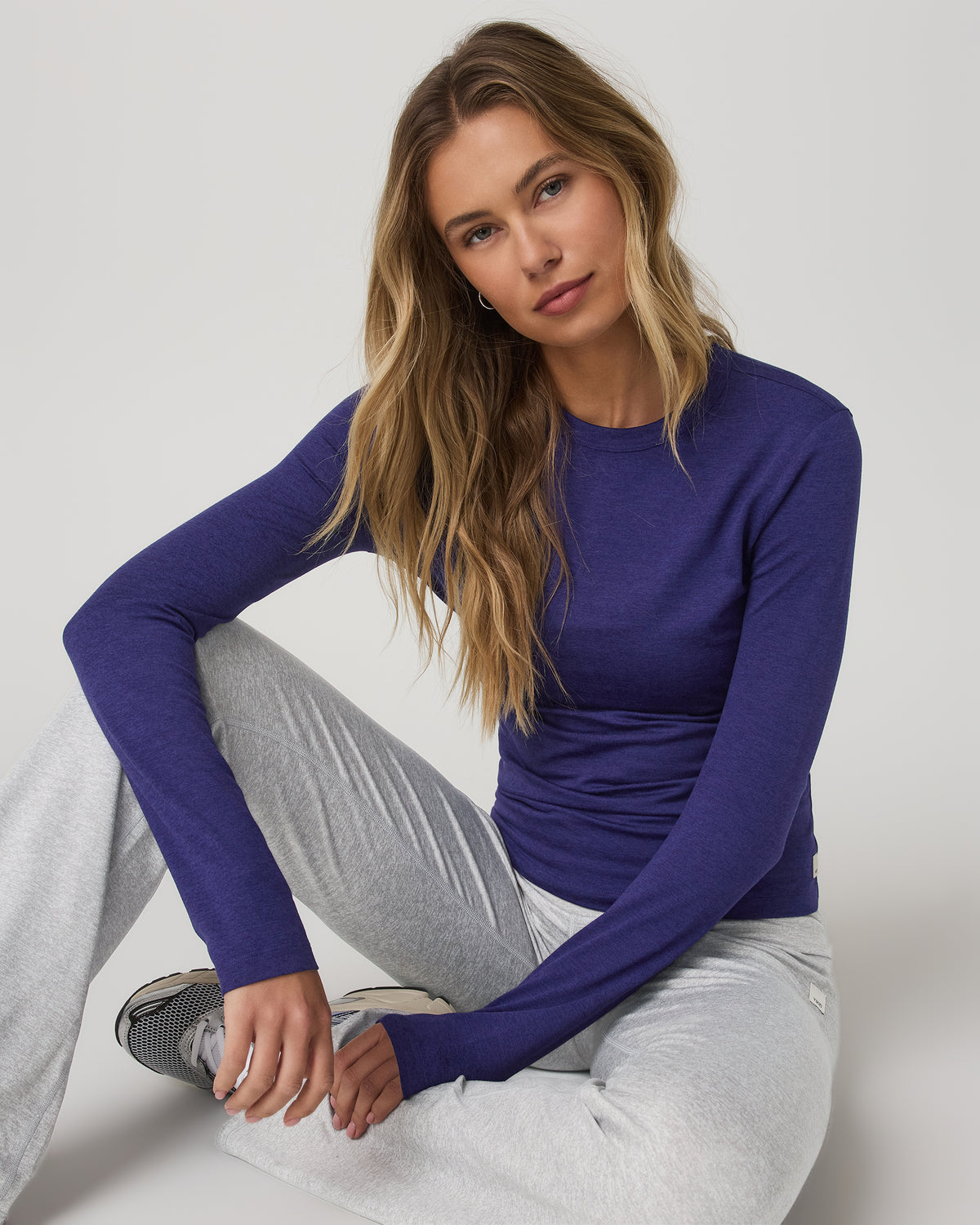 Long Sleeve Halo Essential Crew Tee Stellar Sky Heather | Vuori sale - US 1951
