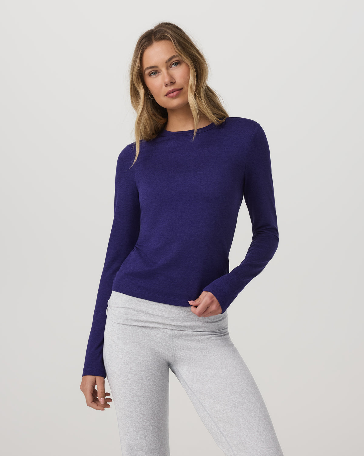 Long Sleeve Halo Essential Crew Tee Stellar Sky Heather | Vuori sale - US 1951
