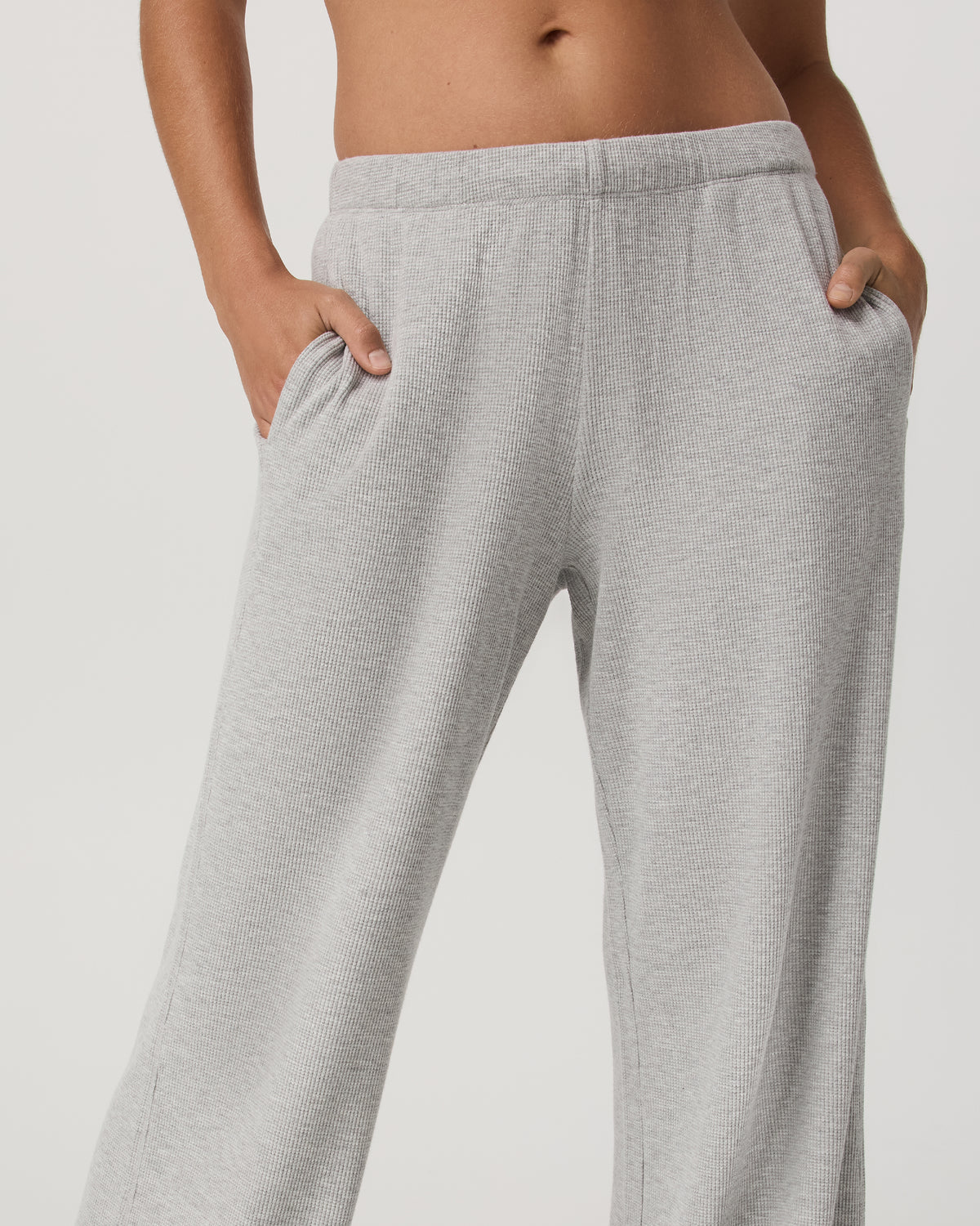 Waffle Wideleg Pant Women's Light Grey Waffle Knit Pants | Vuori for sale - US 4726