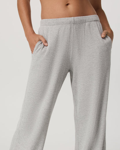 Waffle Wideleg Pant Women's Light Grey Waffle Knit Pants | Vuori for sale - US 4726