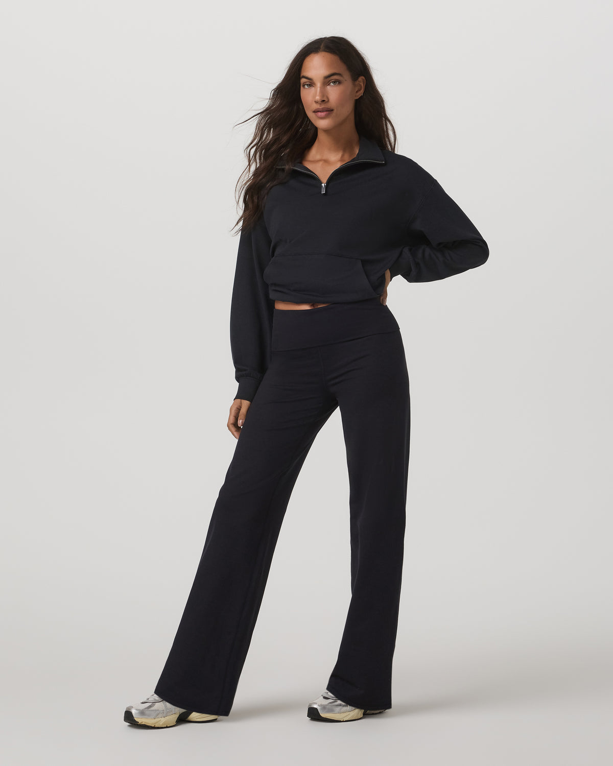 Granite Foldover Straight Leg Women's Black Heather Pant | Vuori sale - US 5964