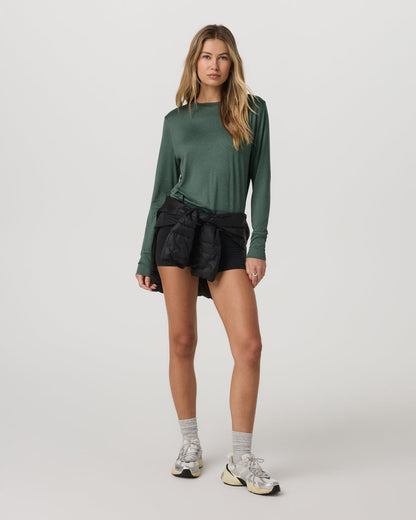 Daydream Crew Women's Agate Green Heather Long Sleeve | Vuori for sale - US 2178