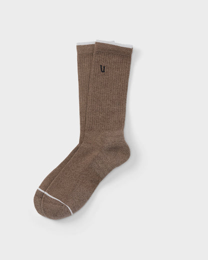 V1 Crew Sock Smokey Taupe Heather Performance Socks | Vuori sale - US 4458