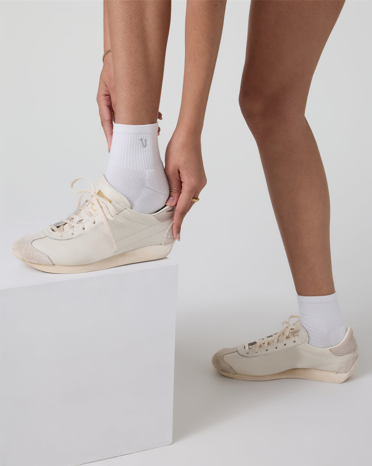 Quarter Crew V1 Sock 2.0 White | Vuori outlet - US 1217