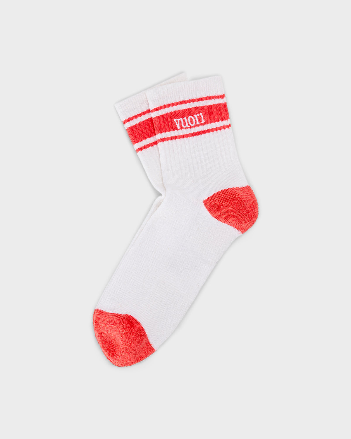 Half Crew Stripe Novelty Sock White & Bright Coral Stripe | Vuori discount - US 9131