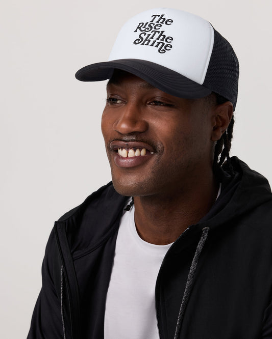 The Rise The Shine Trucker Hat Black Trucker Hat | Vuori for sale - US 7611