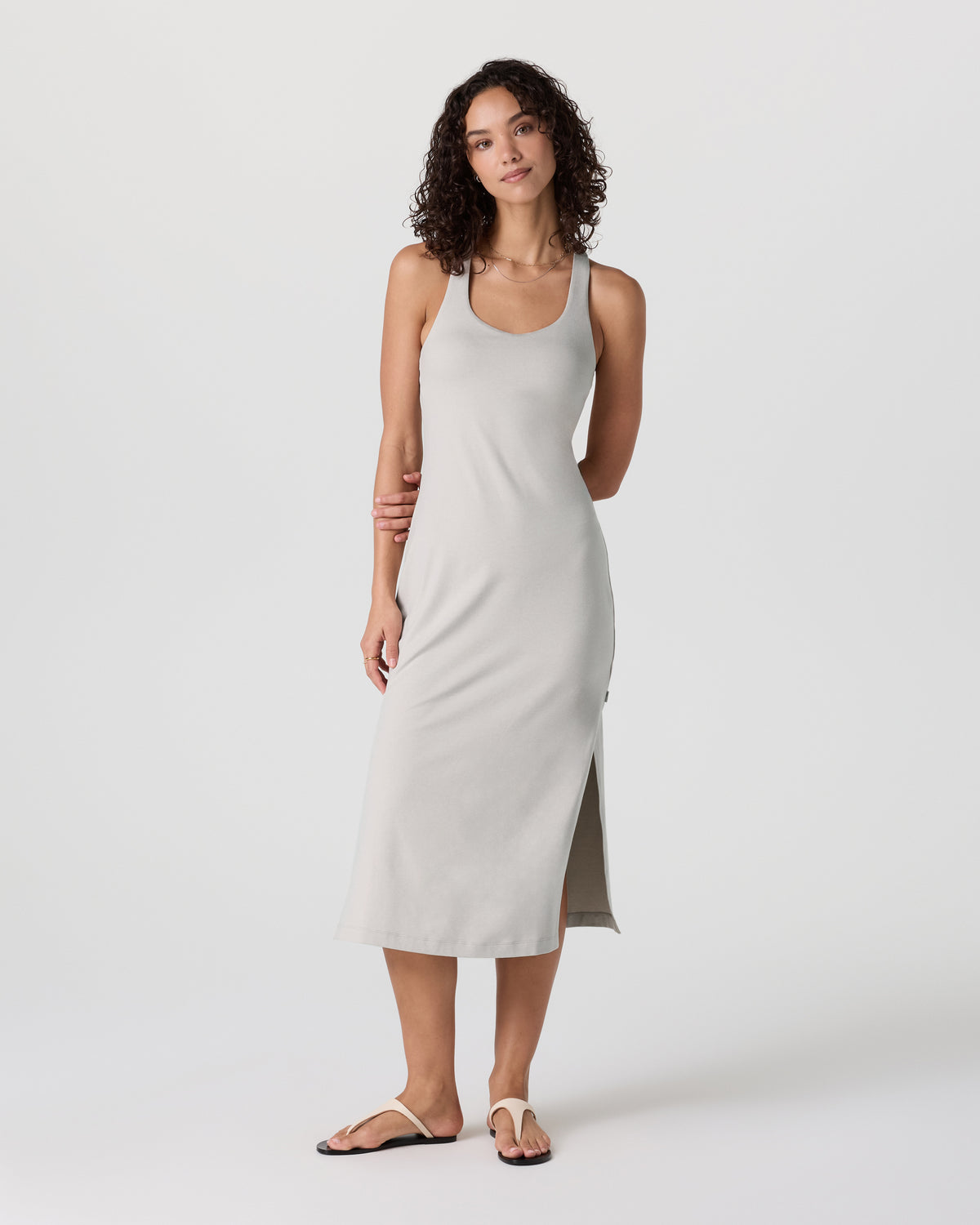 Halo Racerback Dress Ecru Heather | Vuori sale - US 9287