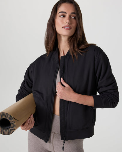 Halo Basin Bomber Women's Solid Black Jacket | Vuori onsale - US 6597