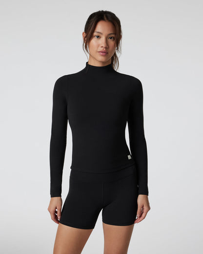 Vuori AllTheFeels Long Sleeve Mock Black | Vuori discount - US 2633