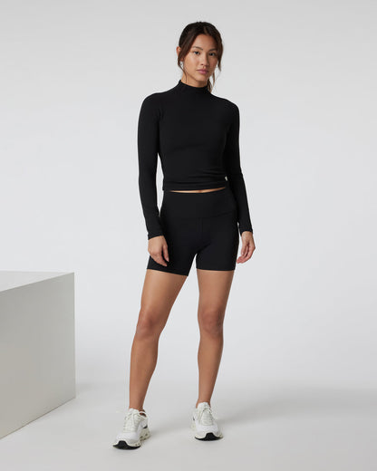 Vuori AllTheFeels Long Sleeve Mock Black | Vuori discount - US 2633