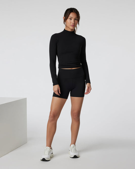 Vuori AllTheFeels Long Sleeve Mock Black | Vuori discount - US 2633