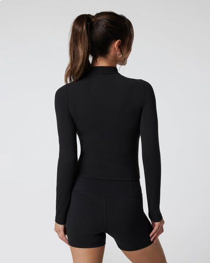 Vuori AllTheFeels Long Sleeve Mock Black | Vuori discount - US 2633