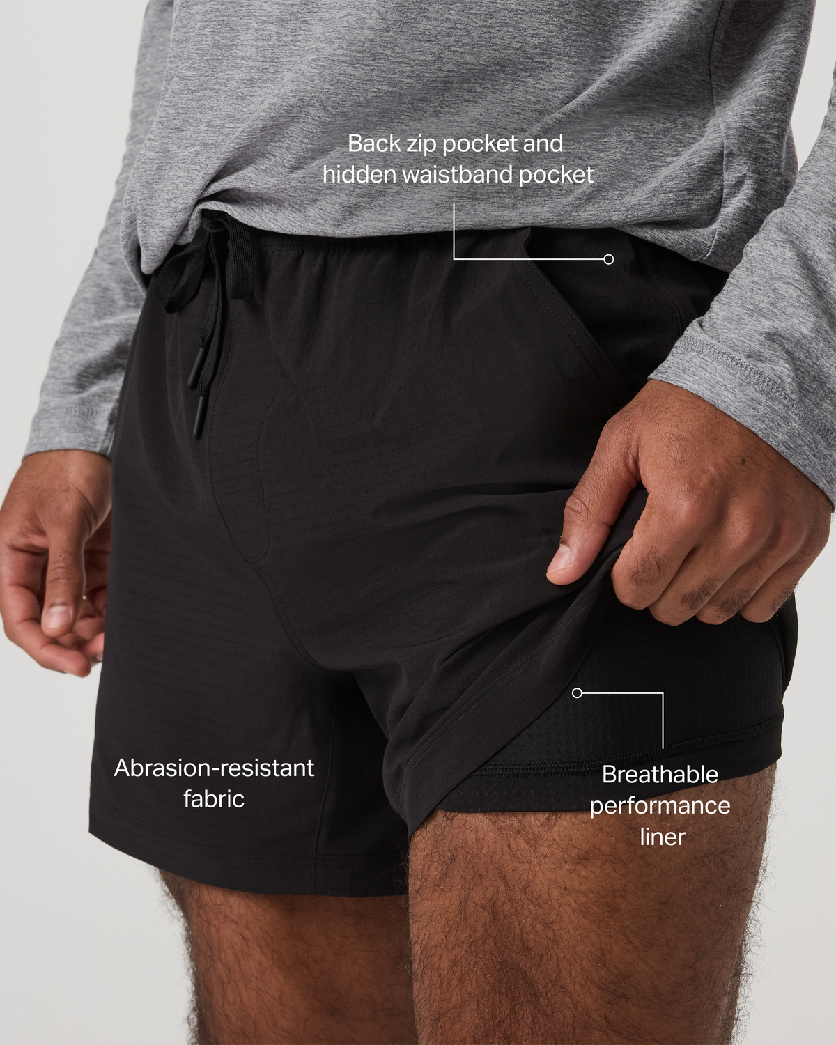 HardKore Short Lined 5" Men's Black Performance Shorts | Vuori outlet - US 4650