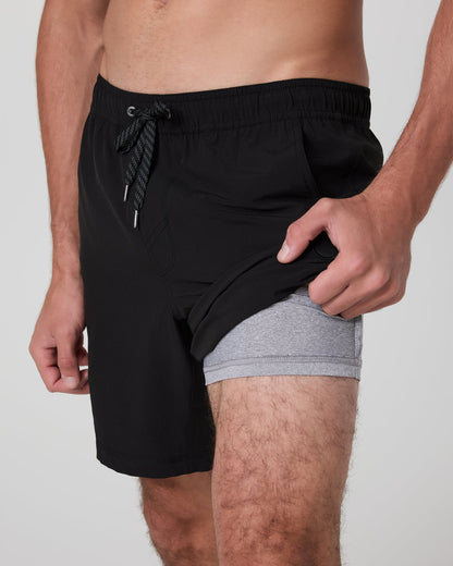 Kore Short Lined 7" Men's Black Tonal Athletic Shorts | Vuori outlet - US 3033