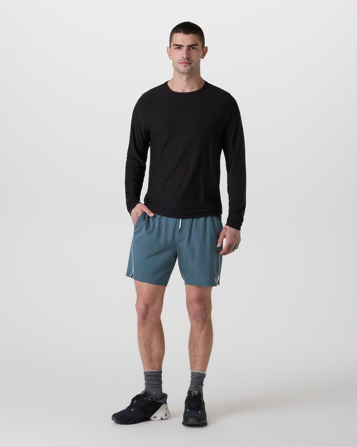 Trail Short 2.0 Pacific/Heather Grey Running Shorts | Vuori for sale - US 3415