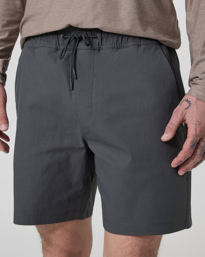 Cascade Crinkle Elastic Waist Short Classic Fit 8" Charcoal | Vuori sale - US 9746