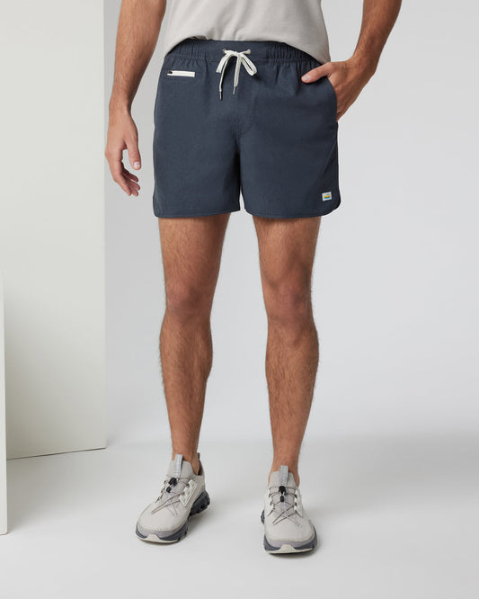 Banks Short 5" Navy Linen Texture Athletic Shorts | Vuori sale - US 2674