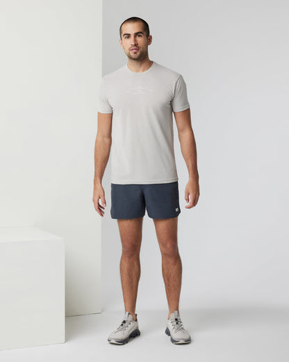 Banks Short 5" Navy Linen Texture Athletic Shorts | Vuori sale - US 2674