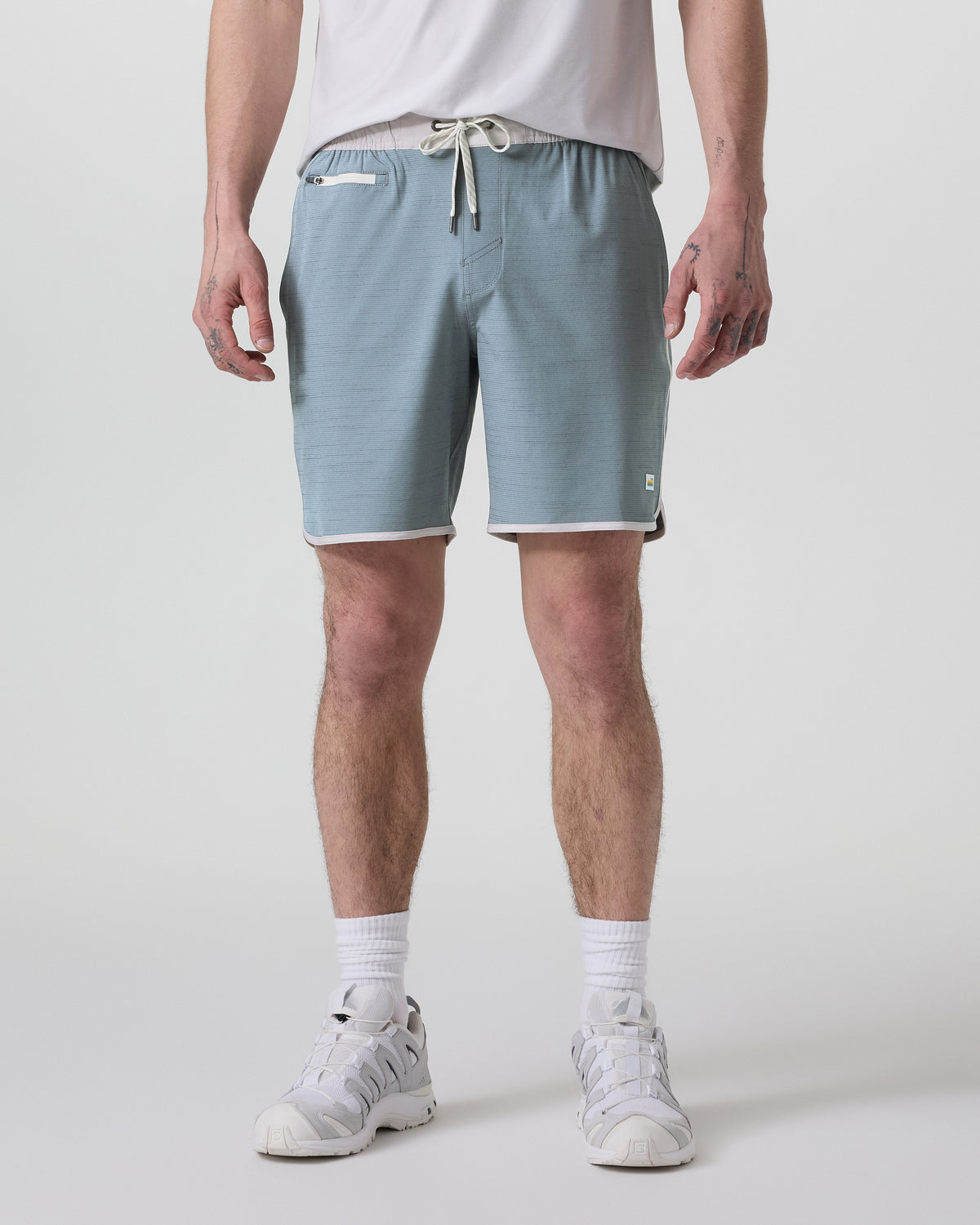 Banks Short Dusty Blue Slub Stripe Athletic Shorts | Vuori sale - US 2197