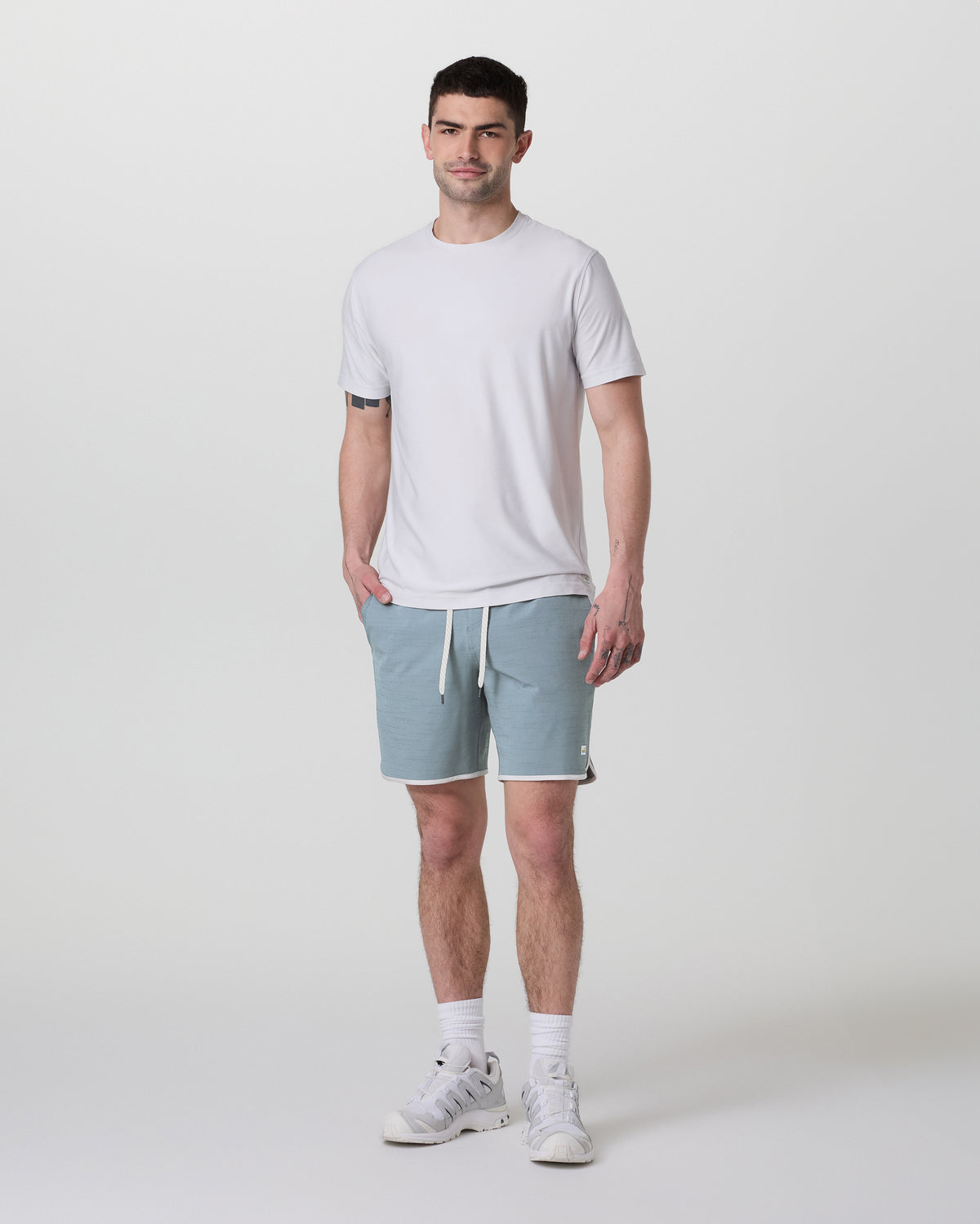 Banks Short Dusty Blue Slub Stripe Athletic Shorts | Vuori sale - US 2197