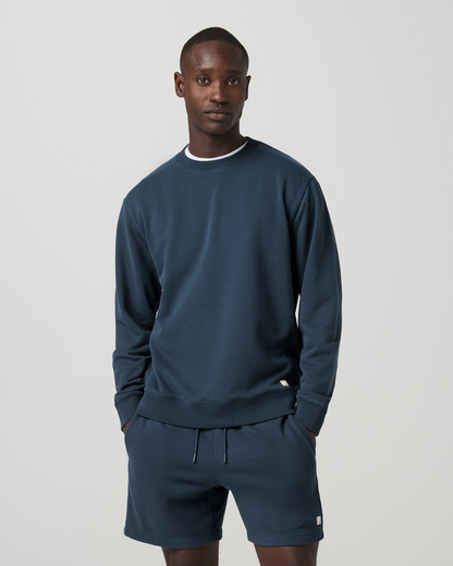 Cypress Vintage Crew Men's Ocean Blue Fleece Pullover | Vuori onsale - US 5093