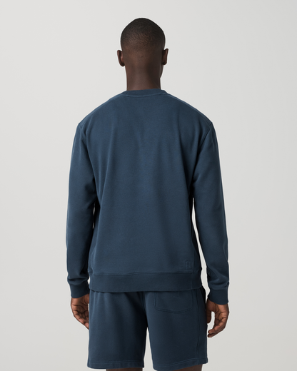 Cypress Vintage Crew Men's Ocean Blue Fleece Pullover | Vuori onsale - US 5093