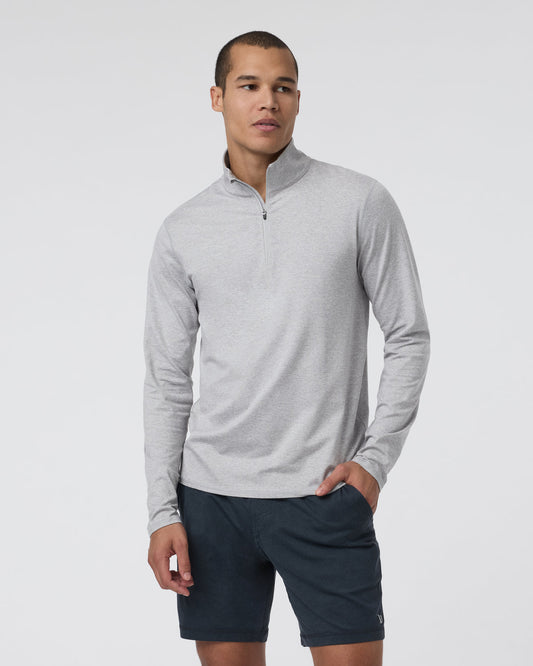 Ponto Half Zip Mock Neck Light Heather Grey | Vuori sale - US 1890